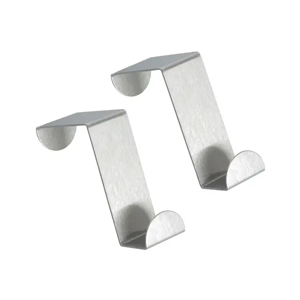 Háček na dveře 2 ks z nerezové oceli. Závěsné háčky bez vrtání do koupelny, kuchyně i šatny. Pro dveře do tloušťky 4 cm.