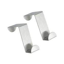Háček na dveře 2 ks z nerezové oceli. Závěsné háčky bez vrtání do koupelny, kuchyně i šatny. Pro dveře do tloušťky 4 cm.