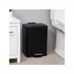 Kovový odpadkový koš s pedálem Delta 20 l černý