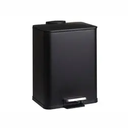 Kovový odpadkový koš s pedálem Delta 20 l černý