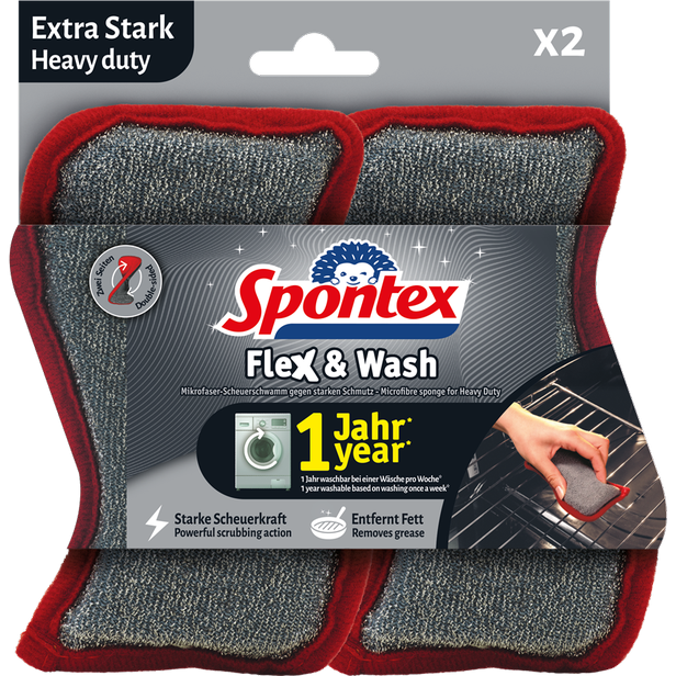 Houbička Spontex Flex&Wash Heavy Duty 2 ks