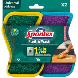 Houbička s mikrovláknem Spontex Flex&Wash 2 ks