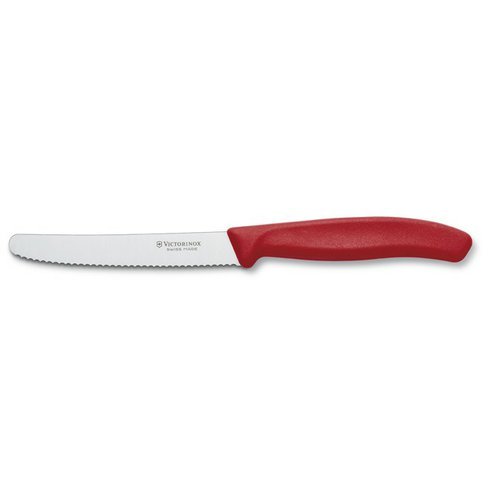 Kuchyňský nůž Victorinox vlnitý červený