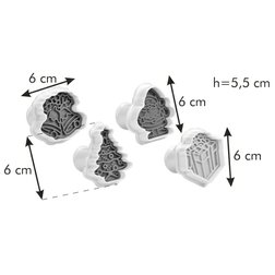 Vykrajovátka s razítkem Tescoma DELÍCIA, 4 ks, vánoce