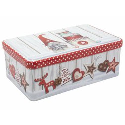 Vánoční plechová dóza SKŘÍTEK 18×11×7 cm