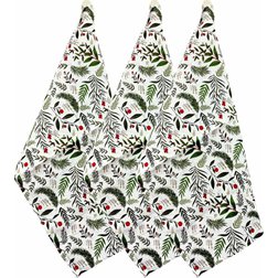 Utěrky s vánočním motivem ČERVENÉ JMELÍ 70x50 cm 3 ks