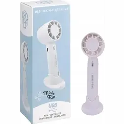 Mini ruční ventilátor USB bílý 17 cm