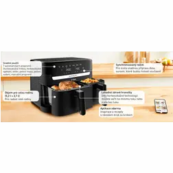 Horkovzdušná fritéza Tefal Dual Easy Fry Essential černá