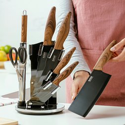 Sada nožů s blokem NAVA BLACK – 7 ks + nůžky