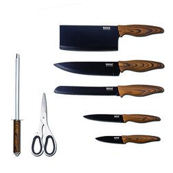 Sada nožů s blokem NAVA BLACK – 7 ks + nůžky