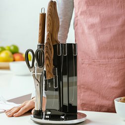 Sada nožů s blokem NAVA BLACK – 7 ks + nůžky