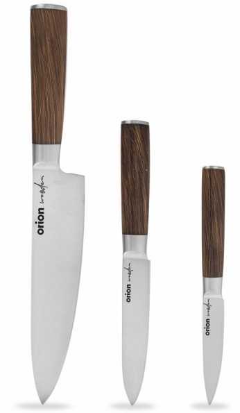 Orion Sada kuchyňských nožů Wooden, 3 ks