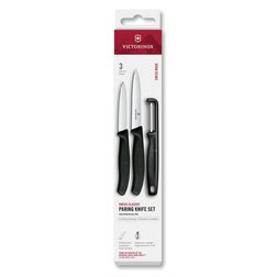 Třídílná sada nožů se škrabkou Victorinox černá 6.7113.33