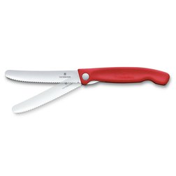 Skládací svačinový nůž Victorinox Swiss Classic červený vroubkované ostří