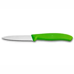 Kuchyňský nůž Victorinox vlnitý špičatý zelený 8 cm