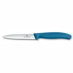 Kuchyňský nůž Victorinox vlnitý špičatý modrý 10 cm
