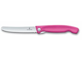 Skládací svačinový nůž Swiss Classic, růžový, vlnité ostří