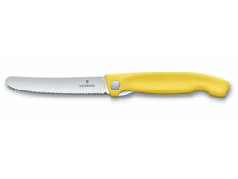 Skládací svačinový nůž Swiss Classic, žlutý, vlnité ostří