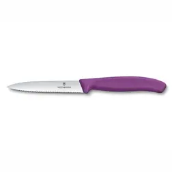 Kuchyňský nůž Victorinox vlnitý špičatý fialový 10 cm