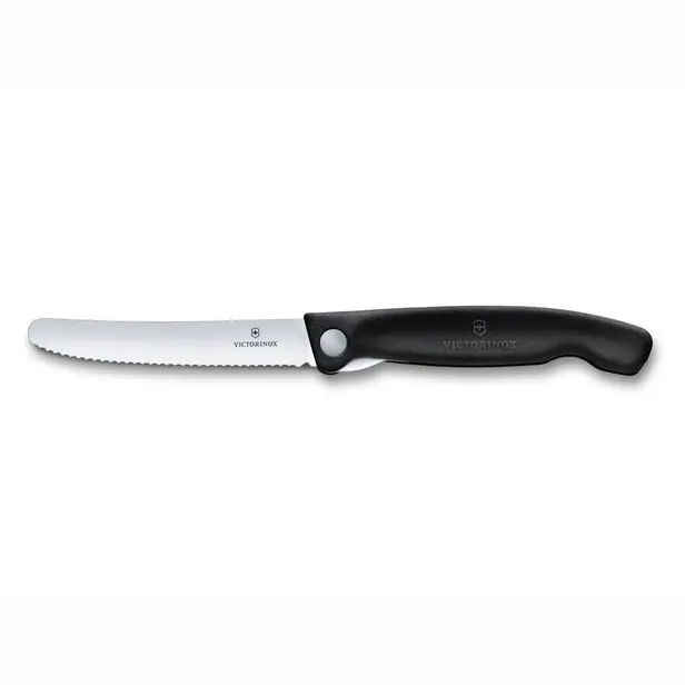 Skládací svačinový nůž Victorinox Swiss Classic černý vroubkované ostří