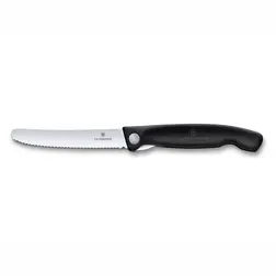Skládací svačinový nůž Victorinox Swiss Classic černý vroubkované ostří