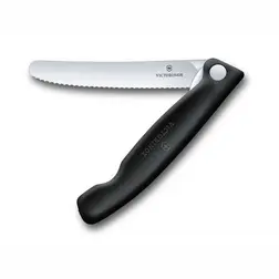 Skládací svačinový nůž Victorinox Swiss Classic černý vroubkované ostří