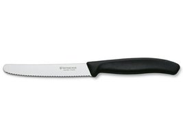 Kuchyňský nůž Victorinox vlnitý černý