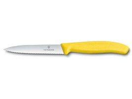 Kuchyňský nůž Victorinox vlnitý špičatý žlutý