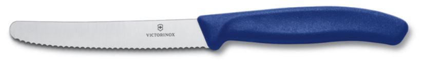 Victorinox Nůž na rajčata, 11 cm, modrý, vlnité ostří, SwissClassic, , 6.7832