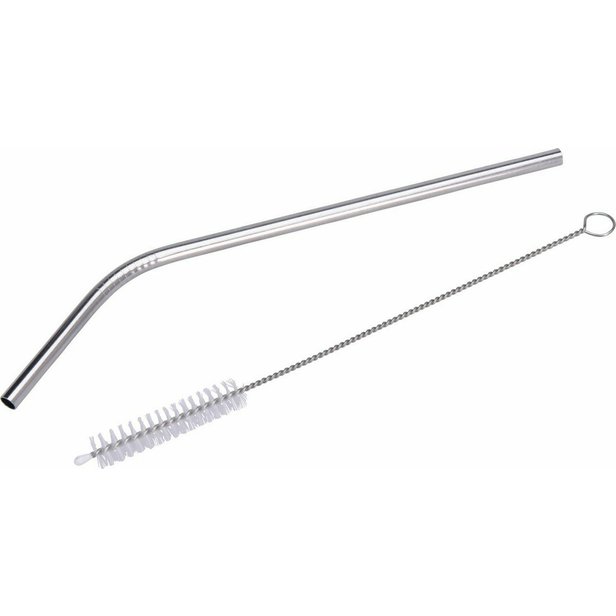 Nerezové nápojové brčko 4 ks 21 cm + kartáček