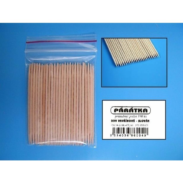 Dřevěná párátka kulatá oboustranná 100 ks