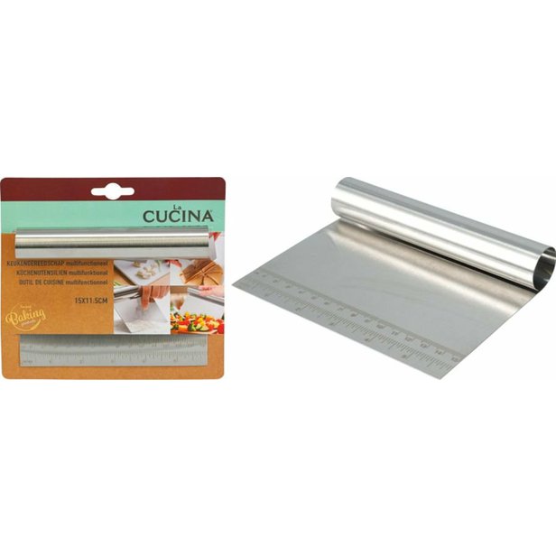 Nerezová kuchyňská stěrka s měrkou 15x11,5 cm