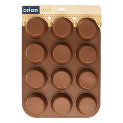 Orion Silikonová forma na muffiny hnědá