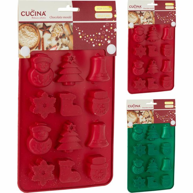 Silikonová forma Vánoce 12 tvarů 19,5x14x1,5 cm