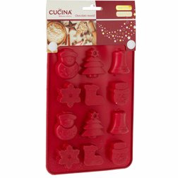 Silikonová forma Vánoce 12 tvarů 19,5x14x1,5 cm