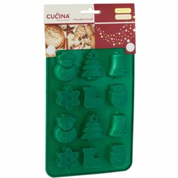 Silikonová forma Vánoce 12 tvarů 19,5x14x1,5 cm