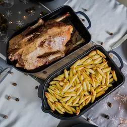 Pekáč LITINA SMALT oboustranný 42,5x22 cm