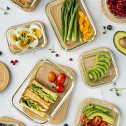 Skleněná dóza na potraviny NAVA Arizona 650 ml s bambusovým víčkem