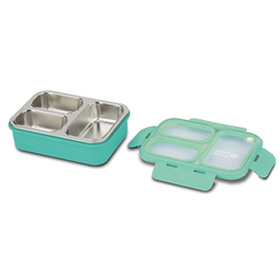Svačinový box NAVA We care 800 ml dělený, tyrkysový