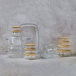 Skleněná dóza na potraviny NAVA Arizona 300 ml s bambusovým víčkem