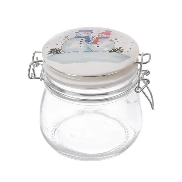 Skleněná dóza s patentním uzávěrem Orion Sněhulák 0,5 l