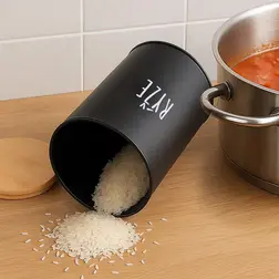 Orion dóza na rýži BLACK plech/bambus 11 cm