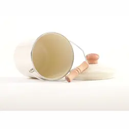 Smaltovaná konvice na mléko 1,6 l krémová