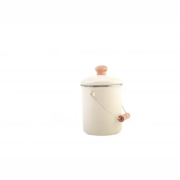 Smaltovaná konvice na mléko 1,6 l krémová