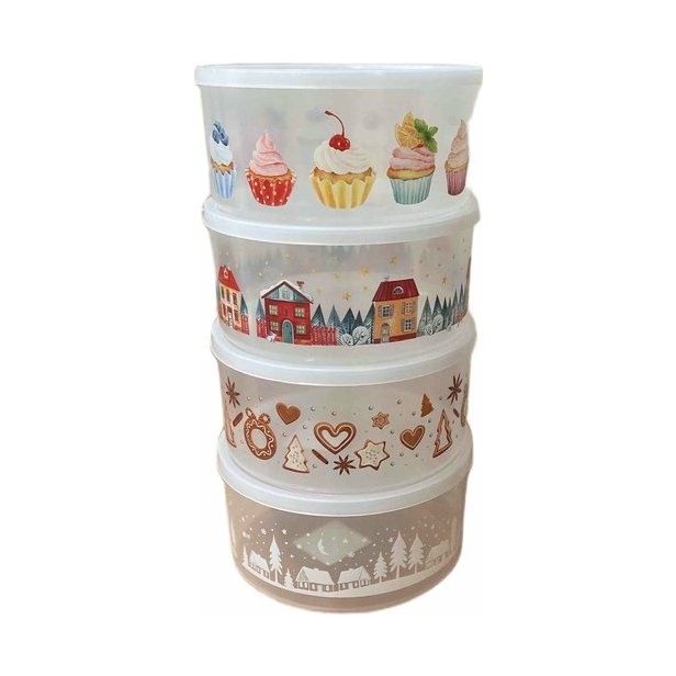 Vánoční box kulatý 20 cm 2,5 l