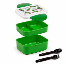 Svačinový box s příborem Minecraft Creeper Bento box 2 patra