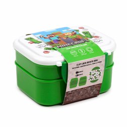 Svačinový box s příborem Minecraft Creeper Bento box 2 patra