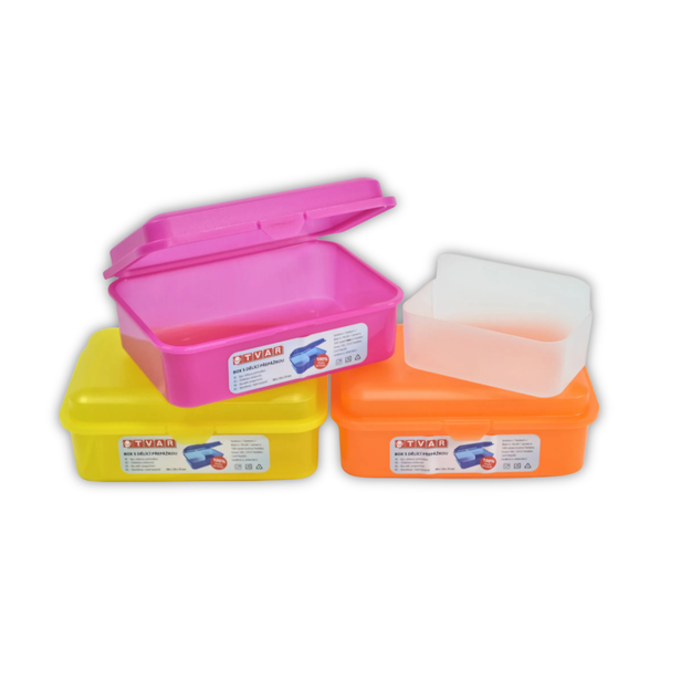 Box na svačinu 18x13x7 cm dělený