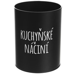 Orion dóza na kuchyňské náčiní BLACK plech 17 cm