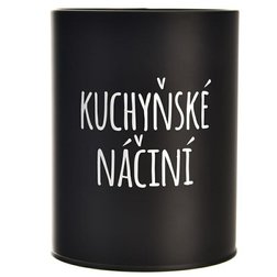 Orion dóza na kuchyňské náčiní BLACK plech 17 cm